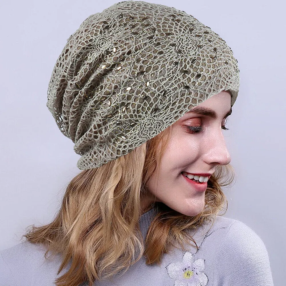 New Knitting Cutout Beanie Hat Breathable Caps