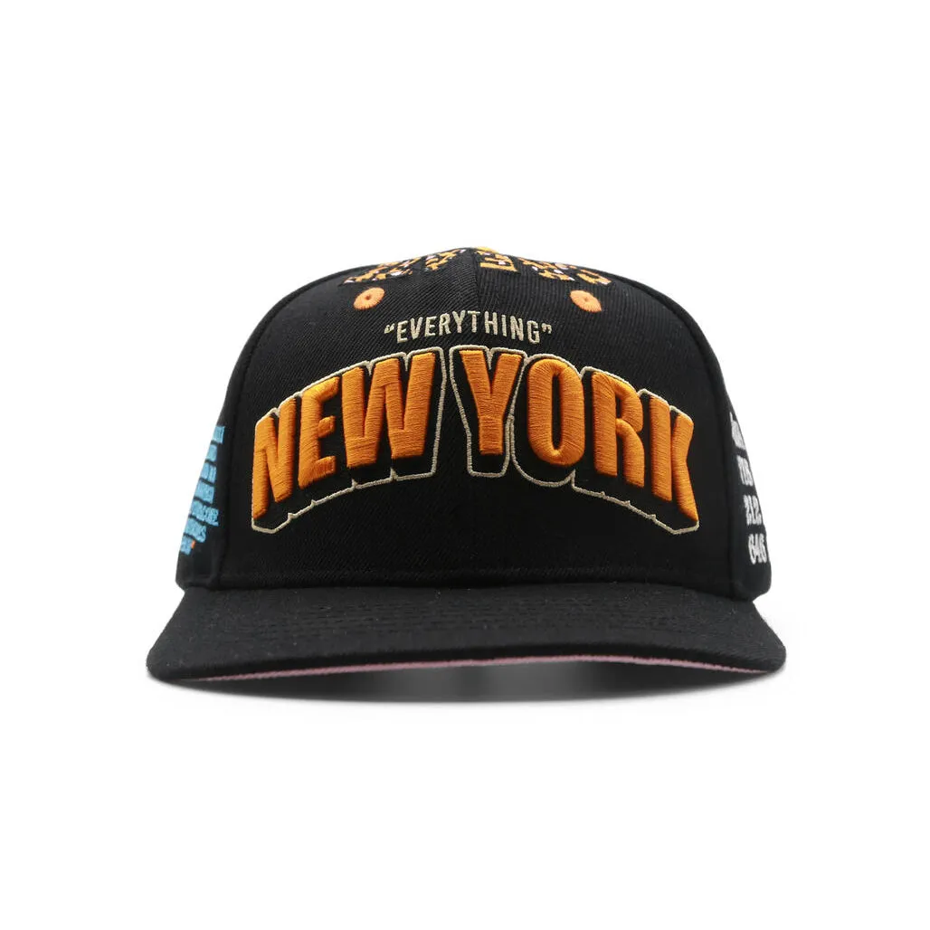 New York Everything Snapback Hat Black