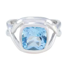 Nice Gems Blue Topaz Sterling Silver Ring Jewelry Supplies Wholesale