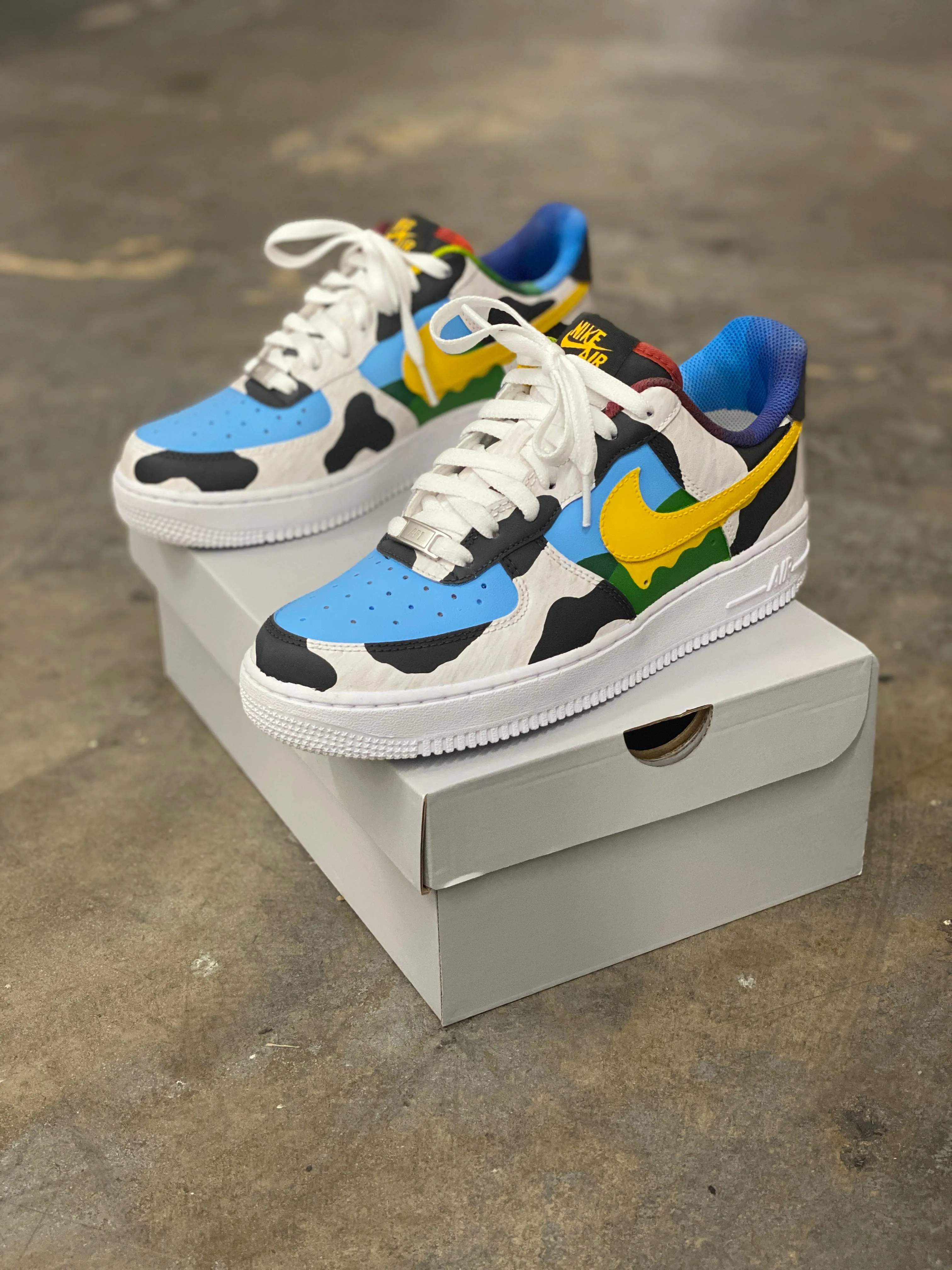 Nike Chunky Dunky Ben and Jerry Custom Hand Painted Air Force 1s