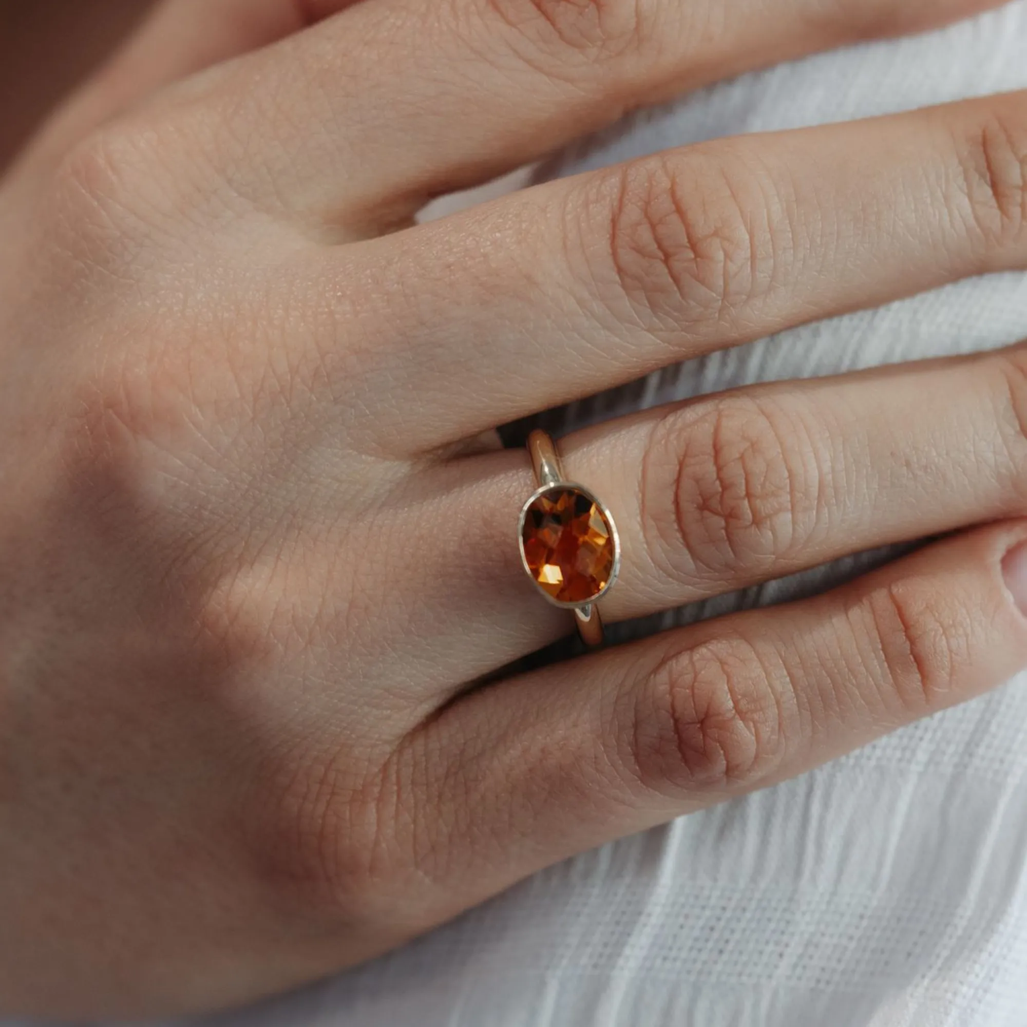 Oval Citrine Briolette Collection Ring