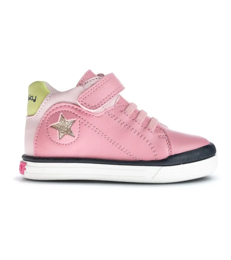 Pablosky Infant Girls Pink Leather Runners 022175