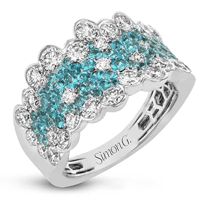 Paraiba Tourmaline Ring In 18k Gold With Diamonds