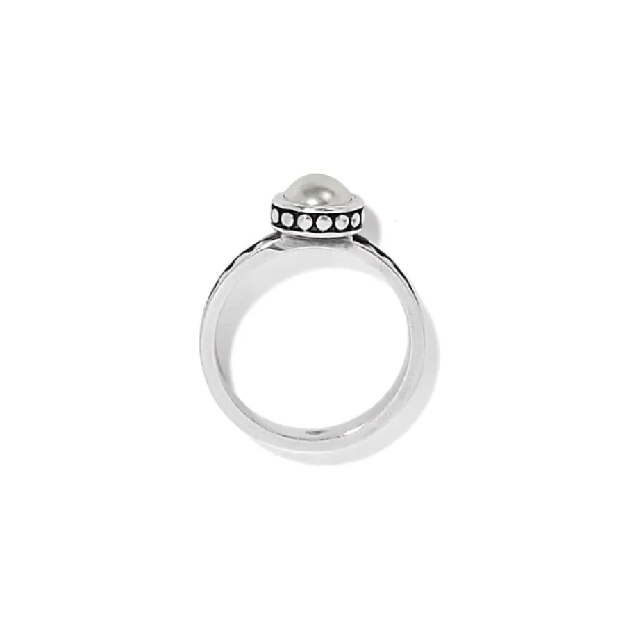 Pebble Dot Pearl Slim Band Ring