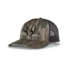 Racked Trucker Hat in Bottomland Camo