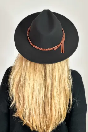 Reputation Braided Belted Hat : Black/Tan