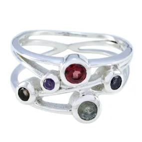 Riyo Bonny Gemstone Multi Stone Sterling Silver Rings Ash Jewelry