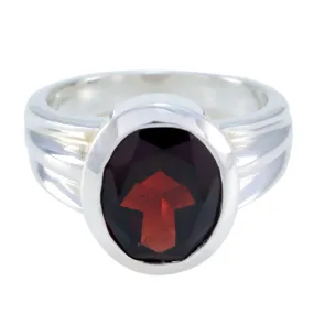 Riyo Captivating Gemstone Garnet Sterling Silver Ring Bella Jewelry