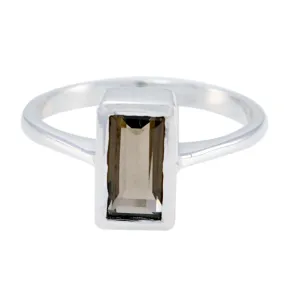 Riyo Delicate Stone Smoky Quartz 925 Silver Rings Jewelry Show