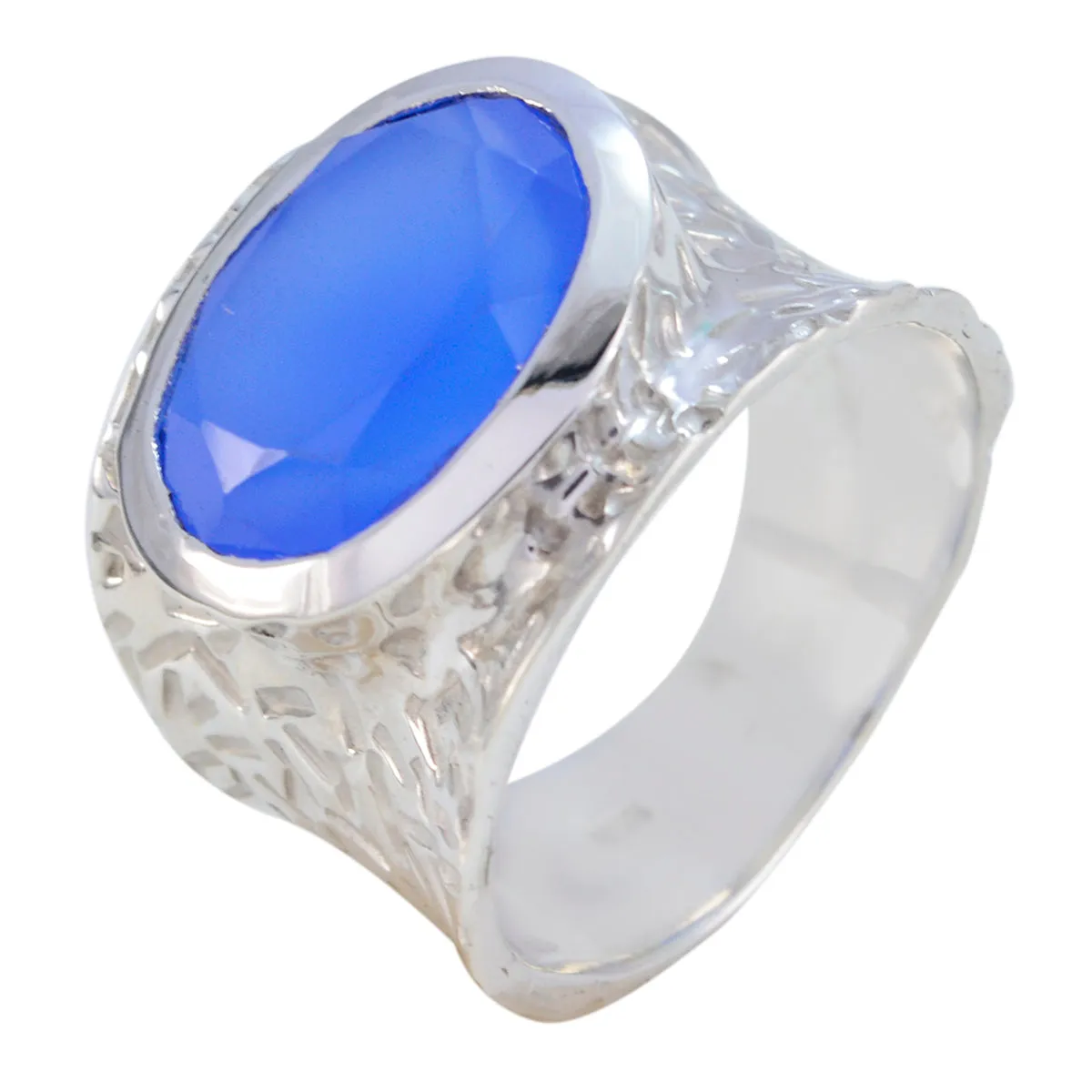 Riyo Elegant Stone Chalcedony 925 Sterling Silver Rings On Sale