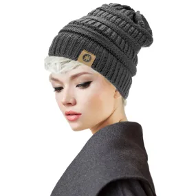 Solid Knitted Hashtag Beanie Hat