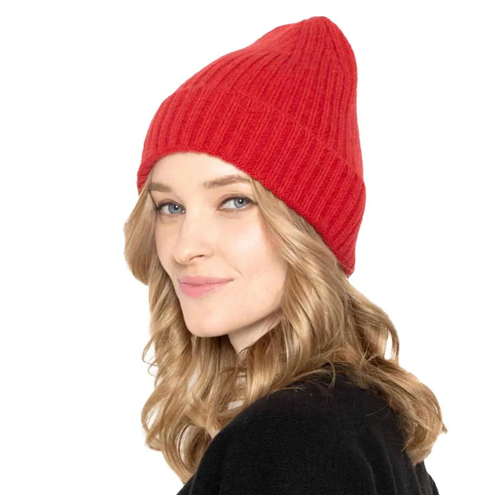 Solid Ribbed Cuff Beanie Hat