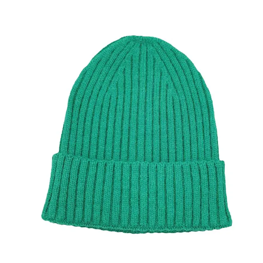 Solid Ribbed Cuff Beanie Hat