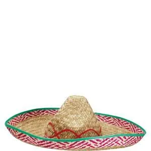 Sombrero Hat Embroidered Straw Novelty Costume  - Adult