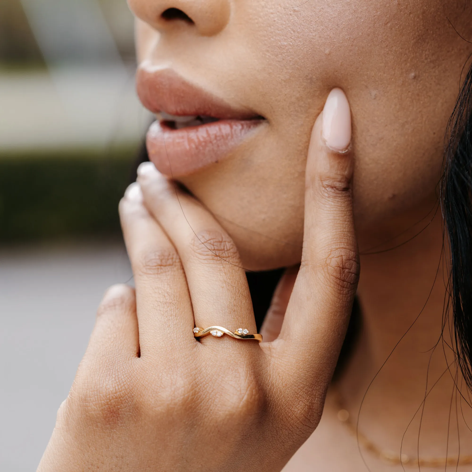 Stackable Diamond Wave Ring