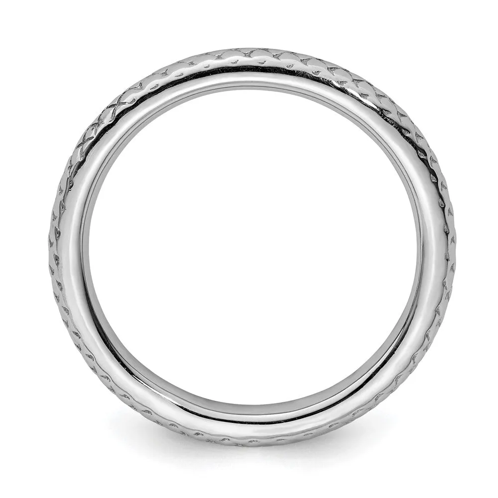 Stackable Expressions Rhodium Cable Ring in Sterling Silver