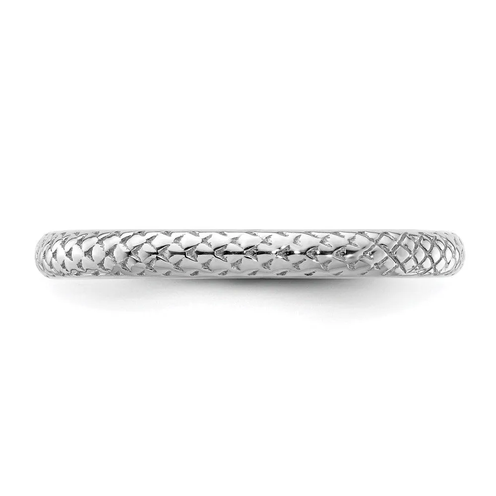 Stackable Expressions Rhodium Cable Ring in Sterling Silver