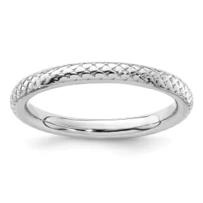 Stackable Expressions Rhodium Cable Ring in Sterling Silver