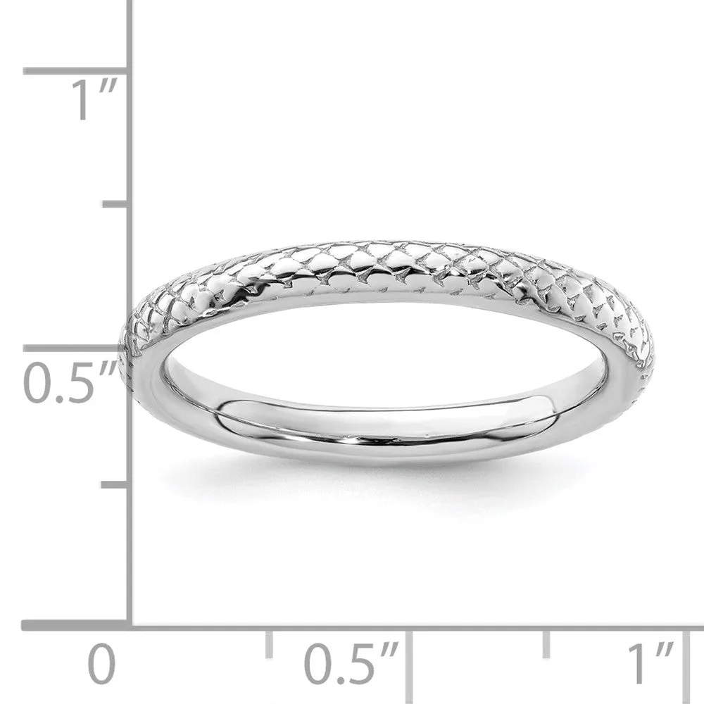 Stackable Expressions Rhodium Cable Ring in Sterling Silver