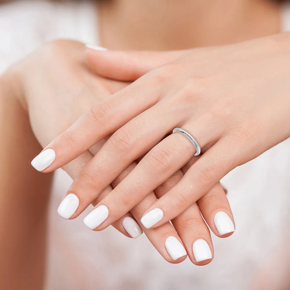 Stackable Expressions Rhodium Cable Ring in Sterling Silver