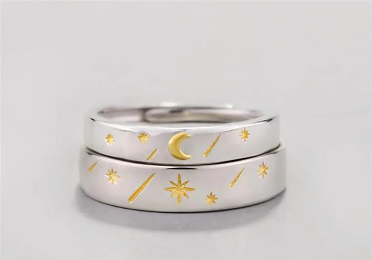 Sun Moon And Stars Couple Rings