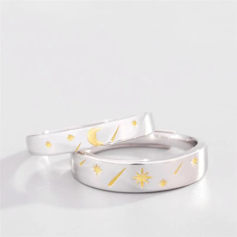 Sun Moon And Stars Couple Rings