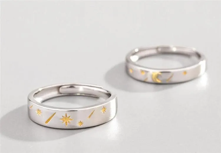 Sun Moon And Stars Couple Rings