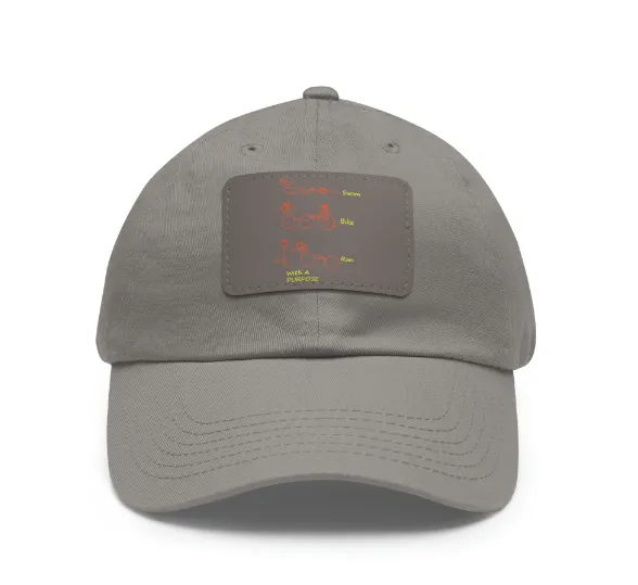 Swim, Bike Run with a Purpose- Unisex Hat with Leather Patch, SuperMi