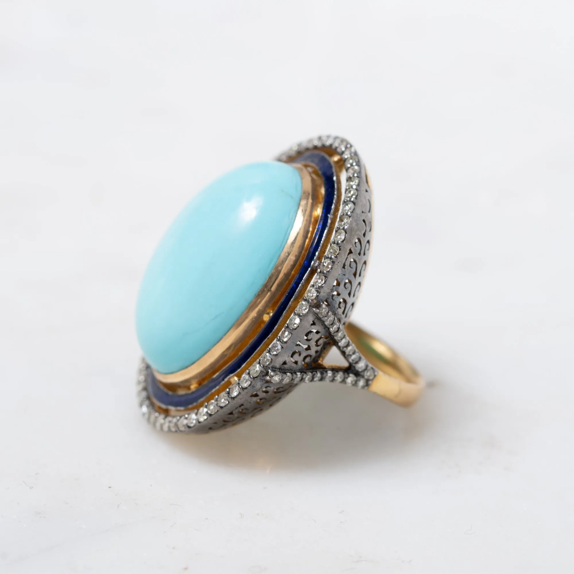 Turquoise and Diamond Ring