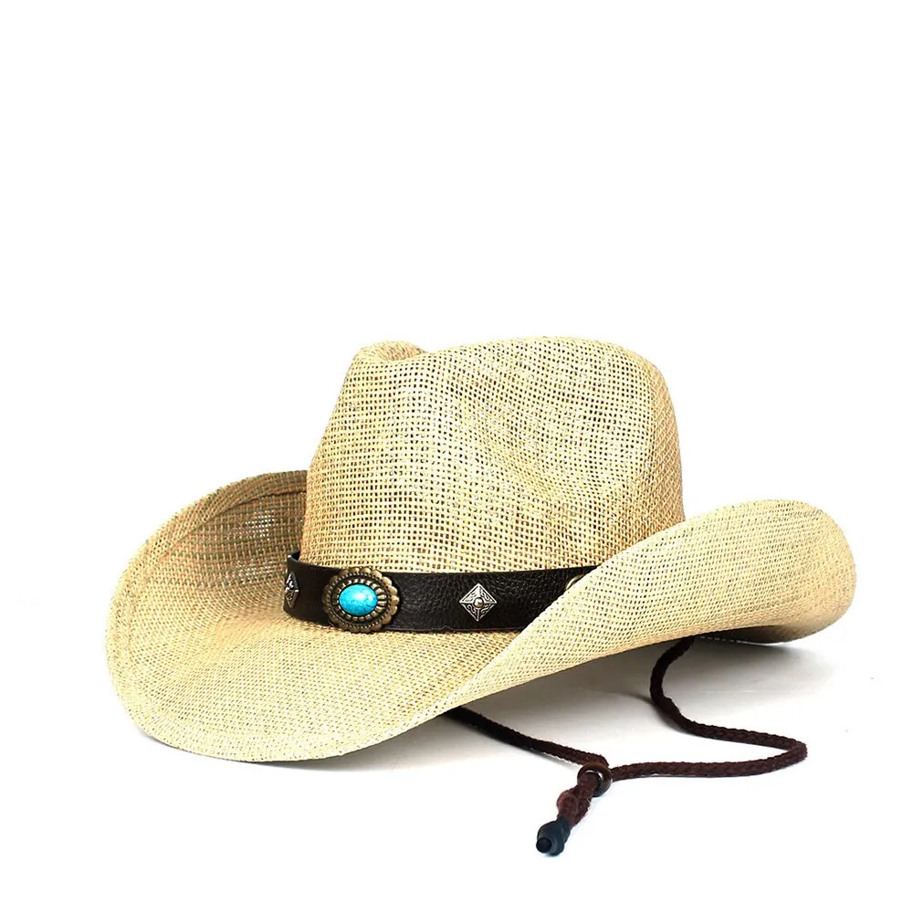 Western Cowboy Hat100% Straw Men Women Cowgirl Summer Hats For Lady Sun Hat Sombrero Hombre Beach Cowgirl Jazz