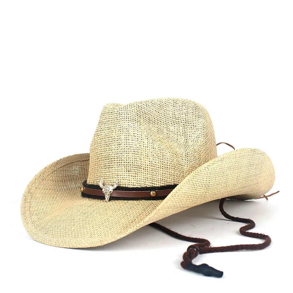 Western Cowboy Hat100% Straw Men Women Cowgirl Summer Hats For Lady Sun Hat Sombrero Hombre Beach Cowgirl Jazz