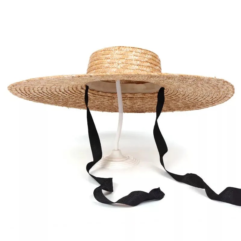 Wheat Straw Hat with Ribbon Tie