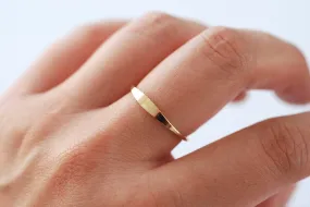 Wholesale 14k Gold Filled Signet Stacking Ring l 14/20 Gold Filled Initial Name Ring l Gold Personalized Custom Ring