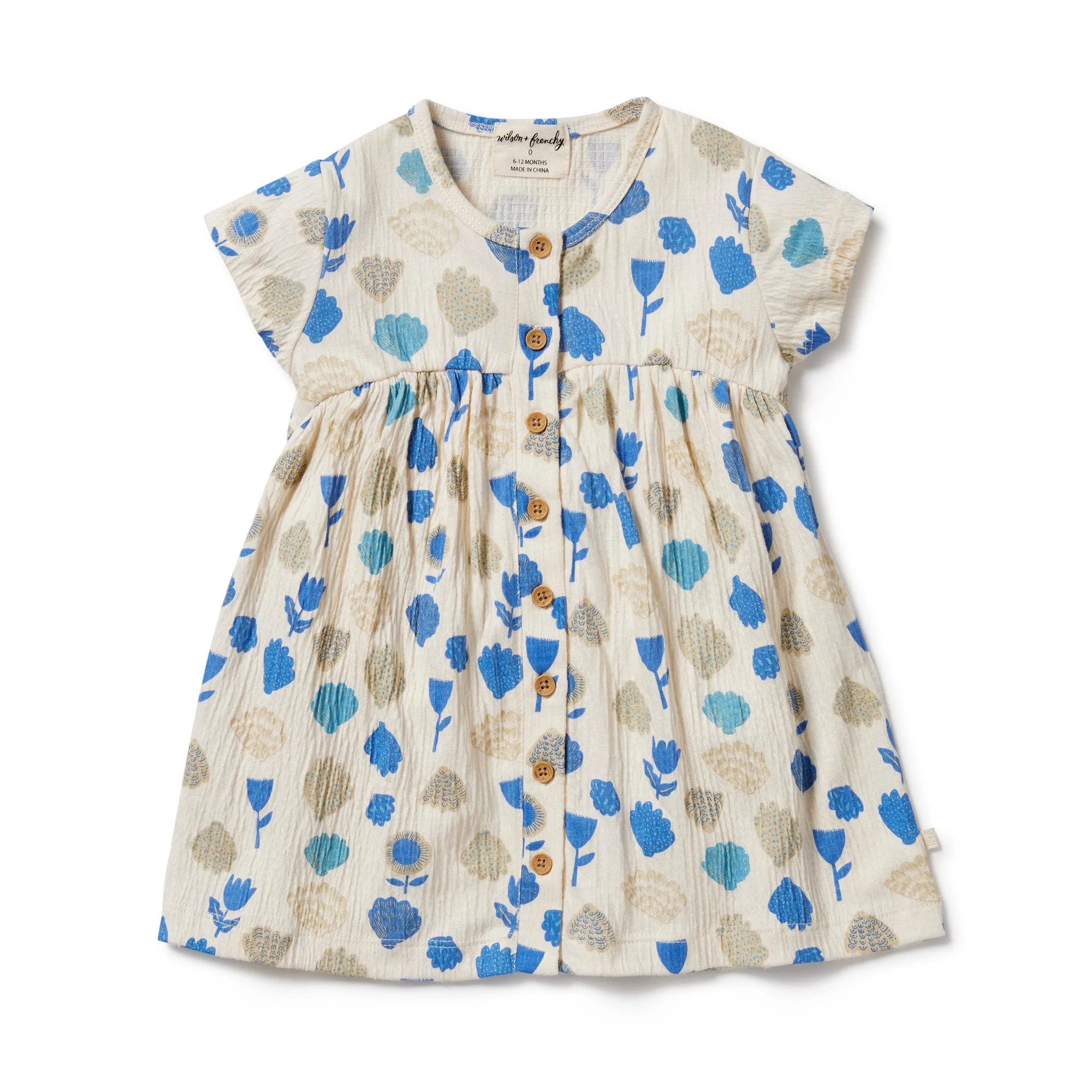 Wilson & Frenchy | Ocean Breeze Crinkle Button Dress