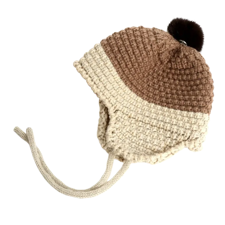 Winter Earflaps Sweater Hats Beanies Unisex Infant Toddler Cute Knitted Accessory Girls Boys Soft Warm