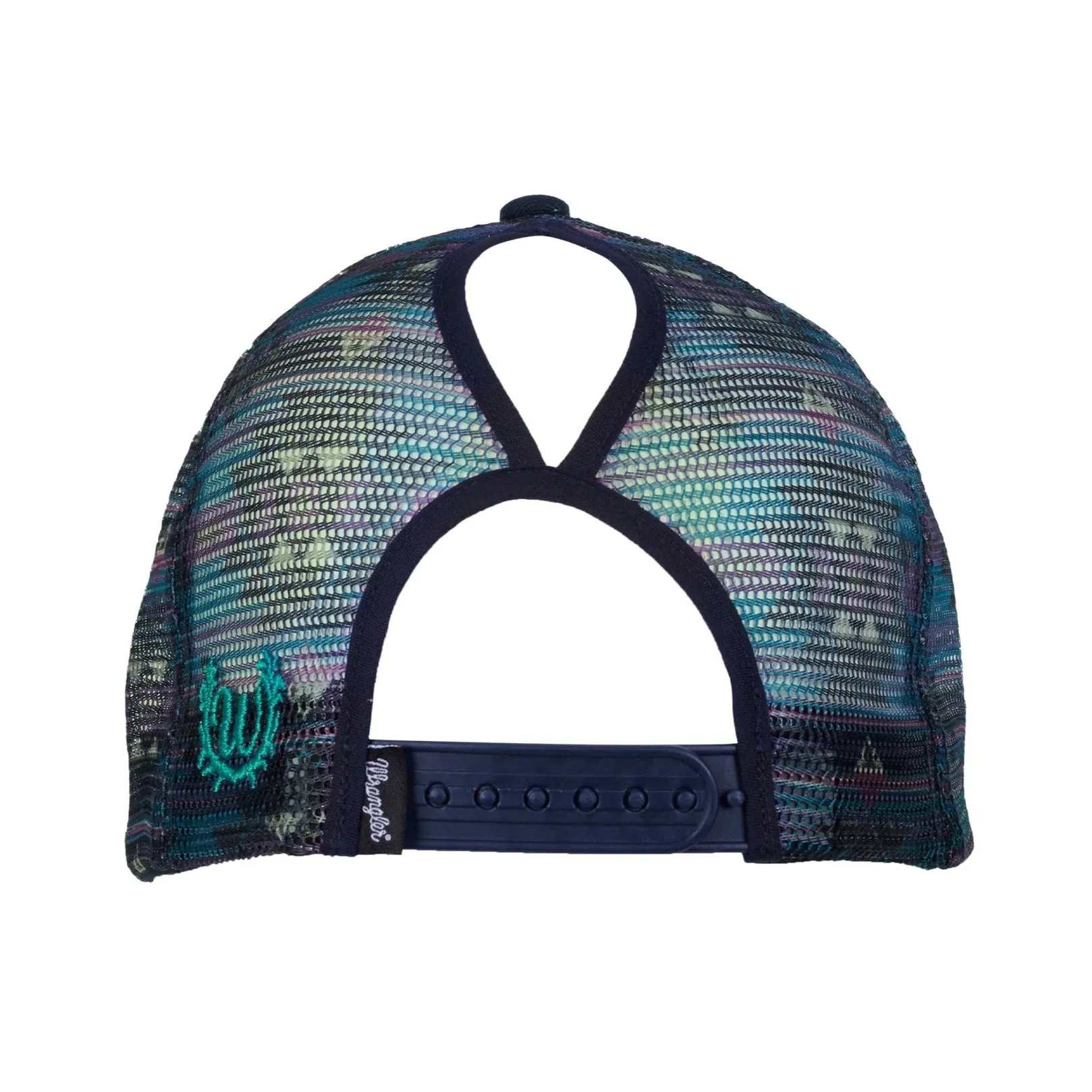 Wrangler Pheobe Ponytail Trucker Cap | Navy/Pink