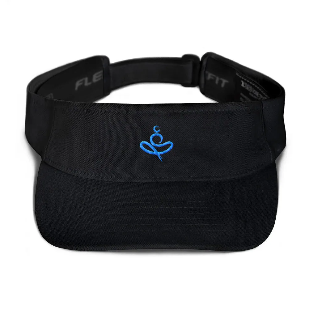 Yoga on the Beach (YOTB) Visor Hat - with Aqua/Teal Embroidery